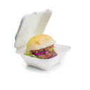 Estuche hamburguesa blanco de bagazo 7x7 In (17,5 x 17,5 cm) paquete x50