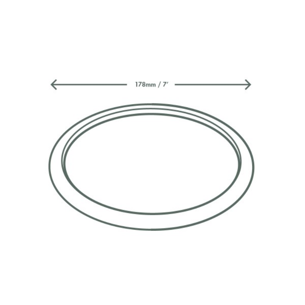 Plato redondo blanco de bagazo 7 In (17,5 cm) Paquete x50