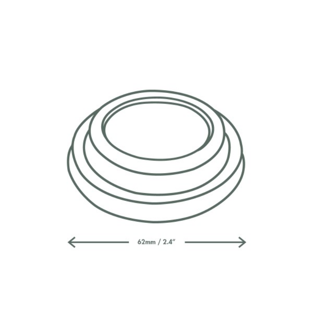 Tapa plana blanca de 62 mm - vasos de 4 Oz (120 ml) Paquete x50