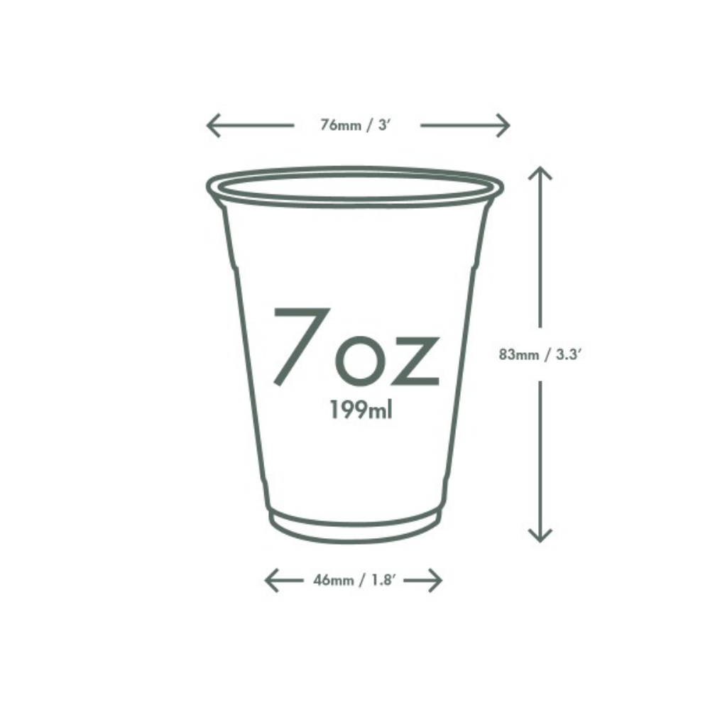 Vaso transparente de 7 Oz (210 ml) Paquete x50