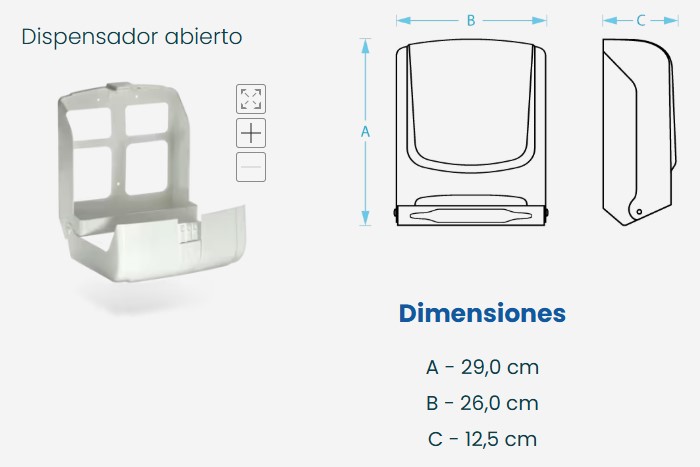 Dispensador wiki de toallas intercaladas color blanco
