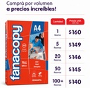 Resma de papel para impresion Fanacopy  A4 75 g 500 hojas