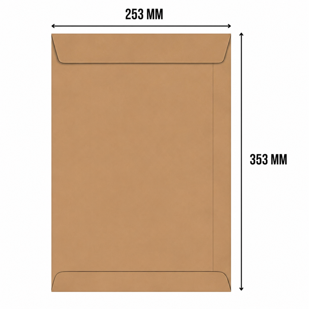 Sobres bolsa manila kraft oficio (25x35 Cm.) Paq. x 50 sobres