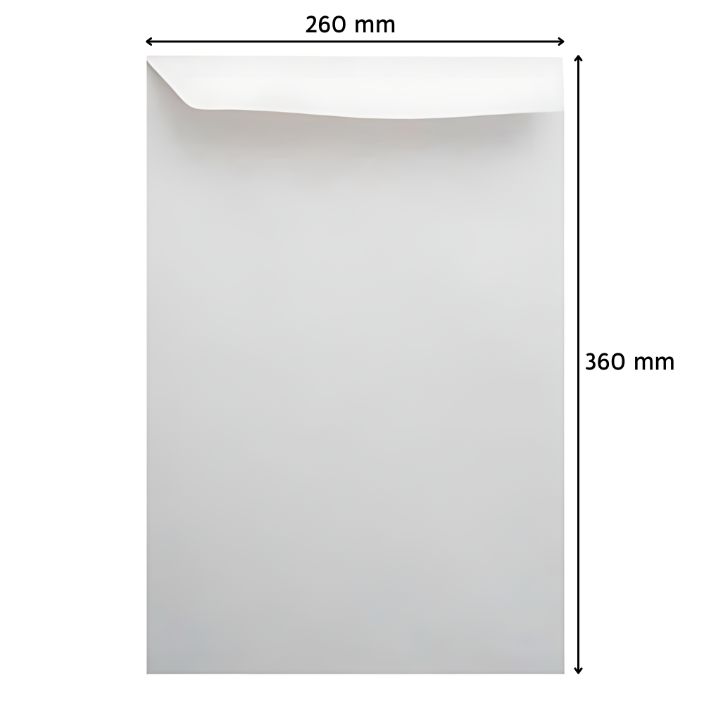 Sobres bolsa blanco oficio 260 x 360 mm paquete x 50