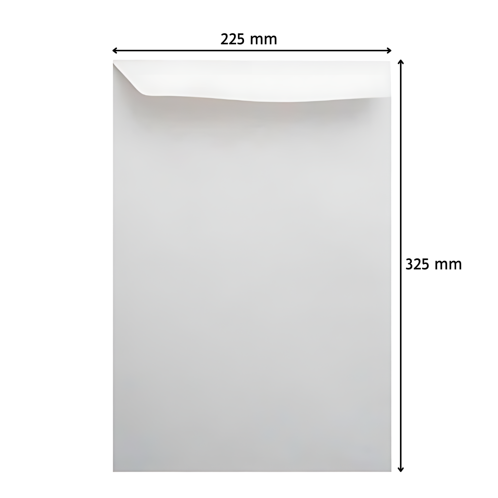 Sobres bolsa blanco A4 225 x 325 mm paquete x 50