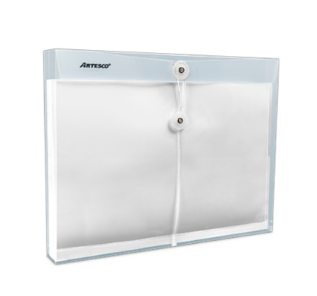 Sobre Artesco Horizontal A4 con pasador Transp.