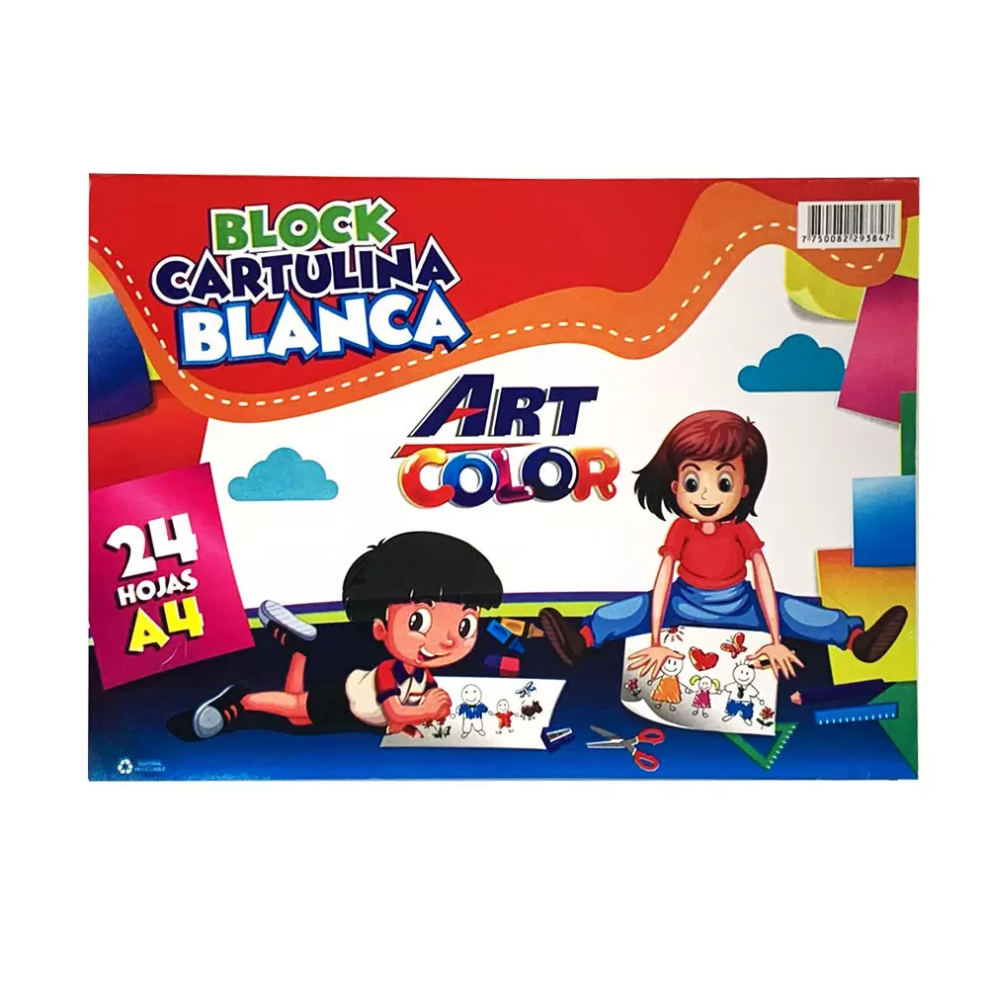 Block cartulina Art-Color blanco A4