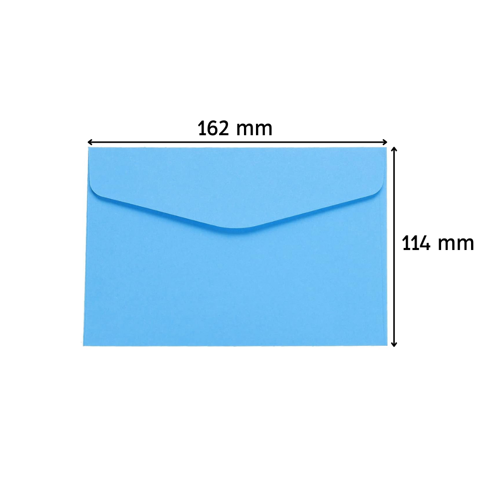 Sobres comerciales afiche azul 114 x 162 mm paquete x 100.