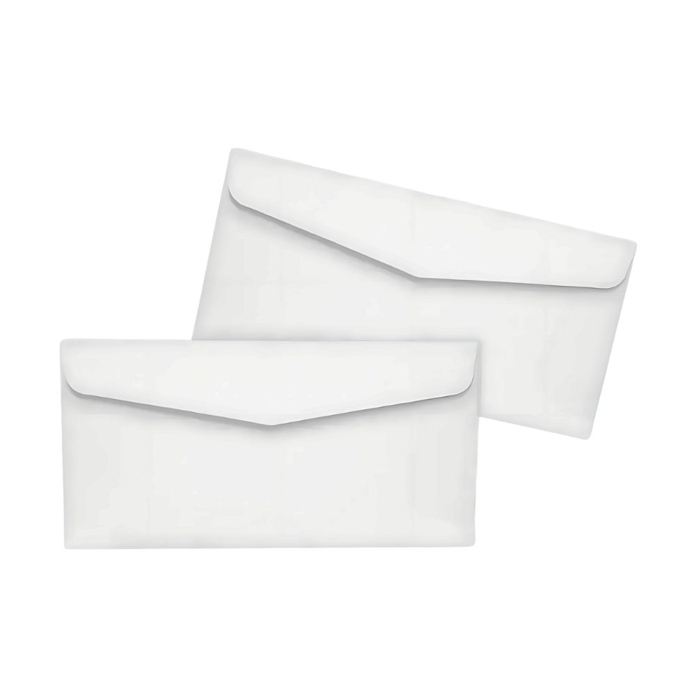 Sobres comerciales 1/2 oficio Offset 110 x 220 mm paquete x 100