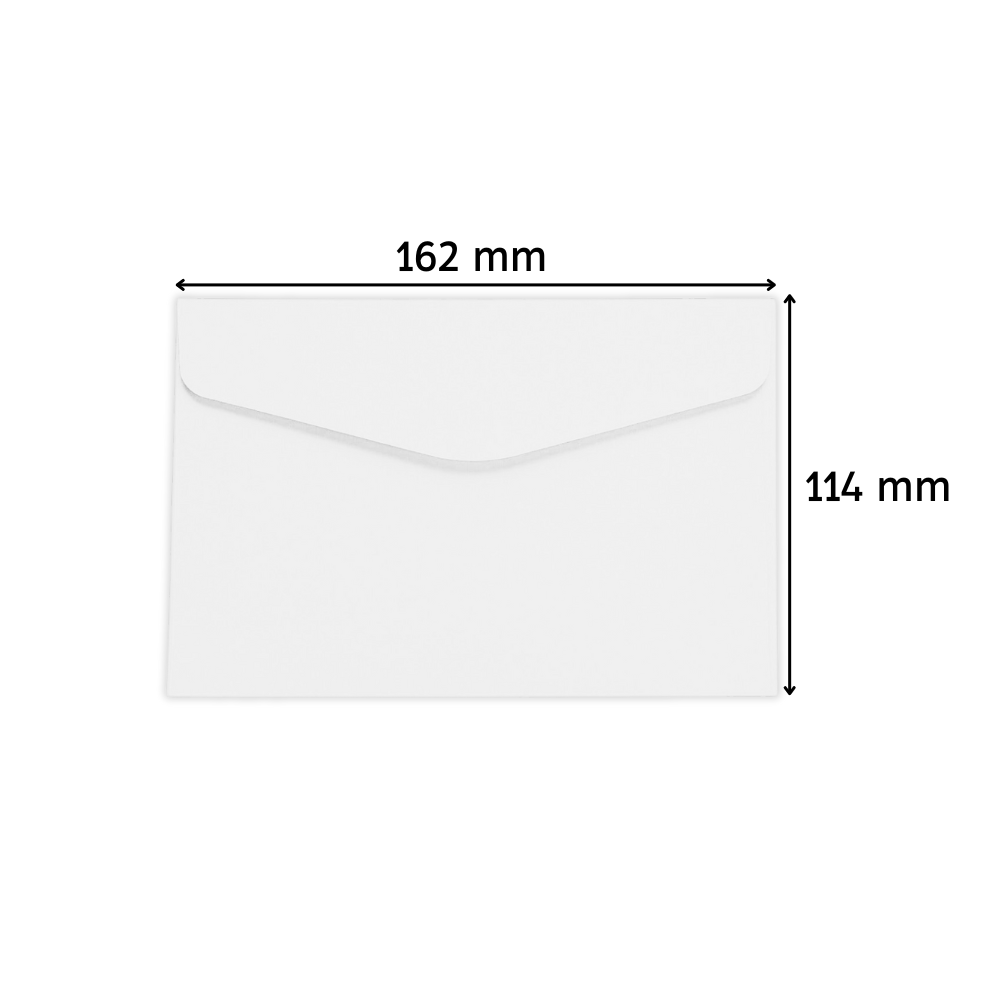 Sobres comerciales carta (11 x 16 Cm.) s/fondo Paq. x 100 sobres