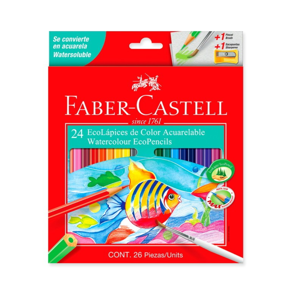 Lápices de color acuarelables faber castell caja  x 36