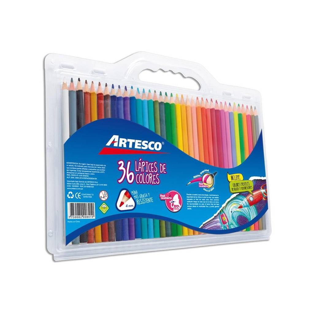 Lápices de color Artesco estuche x 36