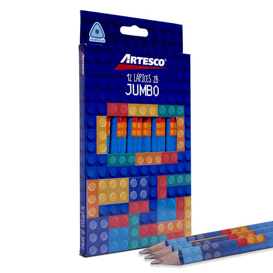 Lápiz triangular jumbo artesco 2b x 12