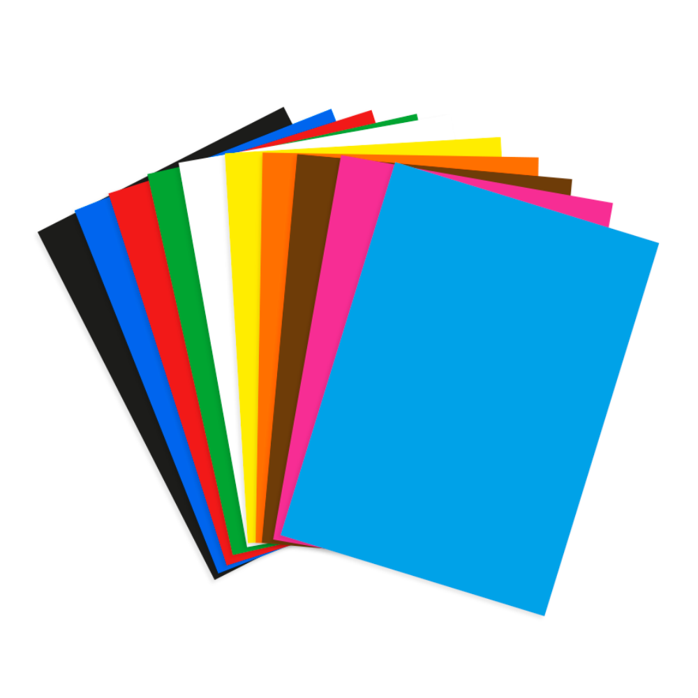 Goma eva lisa A4 paquete x10 colores surtidos