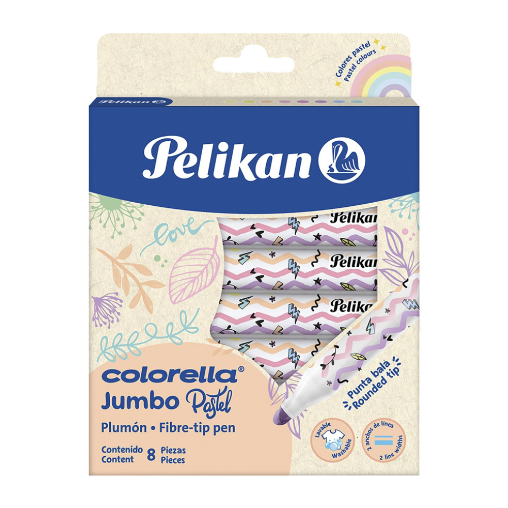 Marcador Jumbo Pelikan colorella pastel x 8