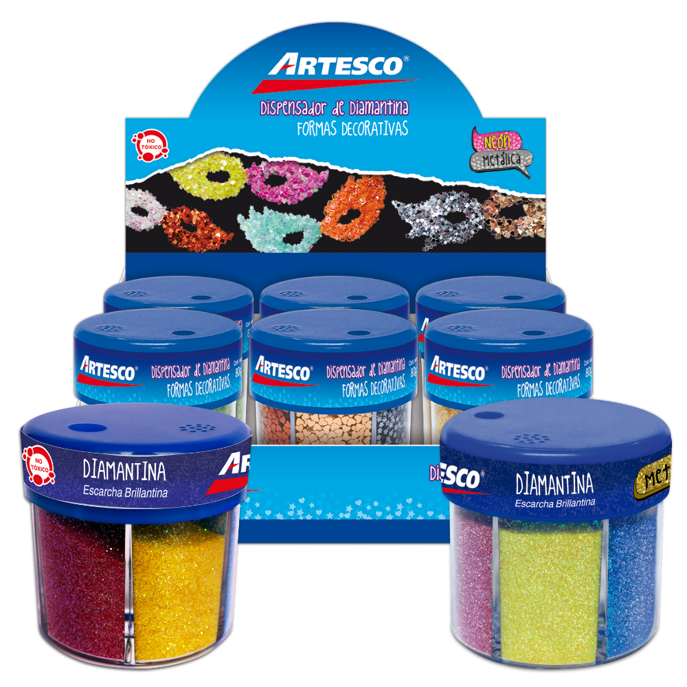 Dispensador de brillantina en polvo artesco
