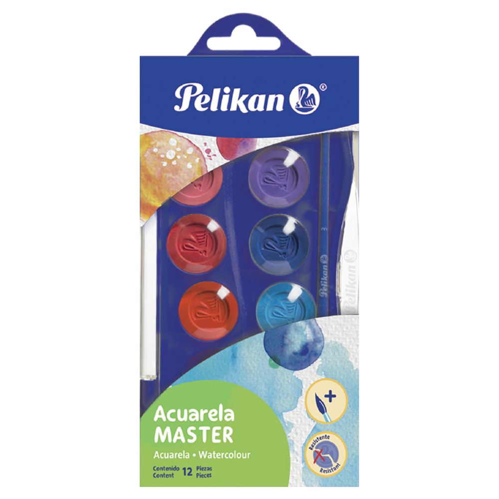 Acuarelas Pelikan junior estuche rígido x 12 colores