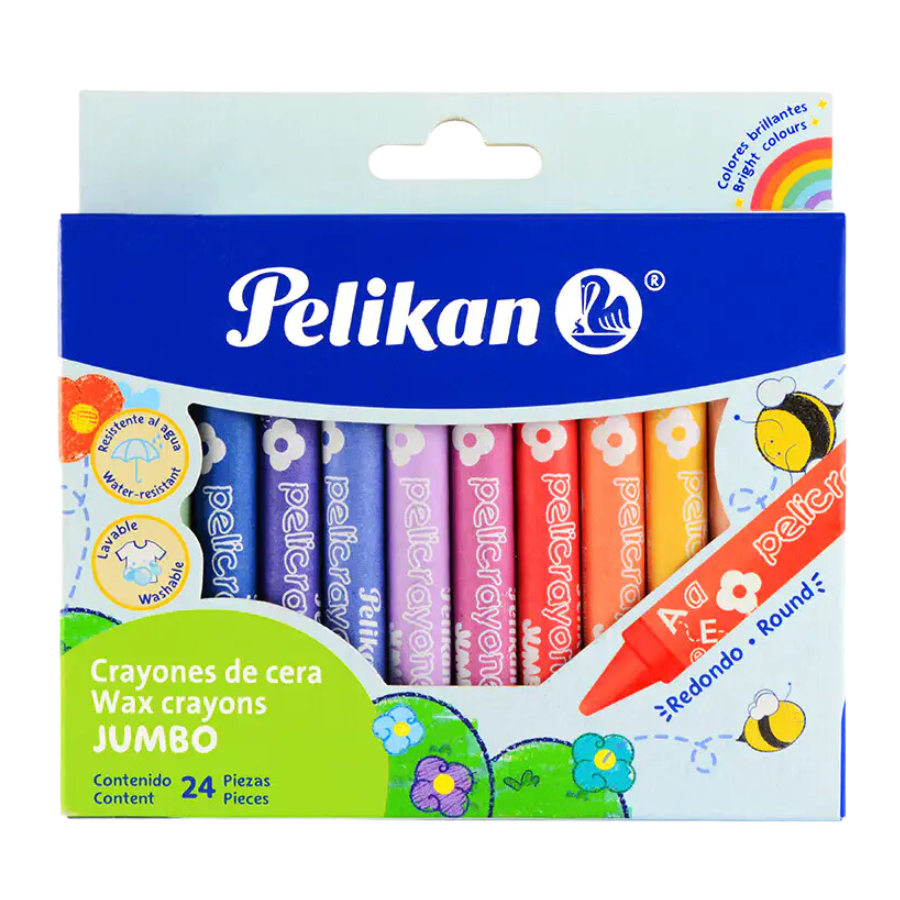 Crayolas jumbo Pelikan x24 unidades colores surtidos