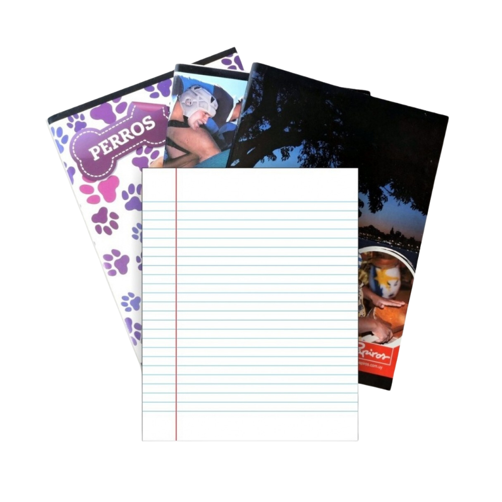 Cuaderno Papiros Flex 648 MR, 48 hojas margen rojo