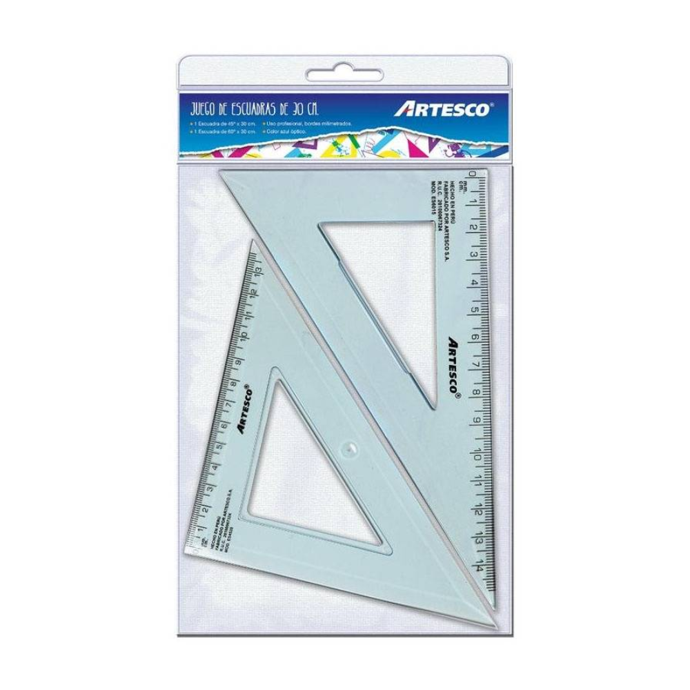 Juego de 2 escuadras artesco 30 cm
