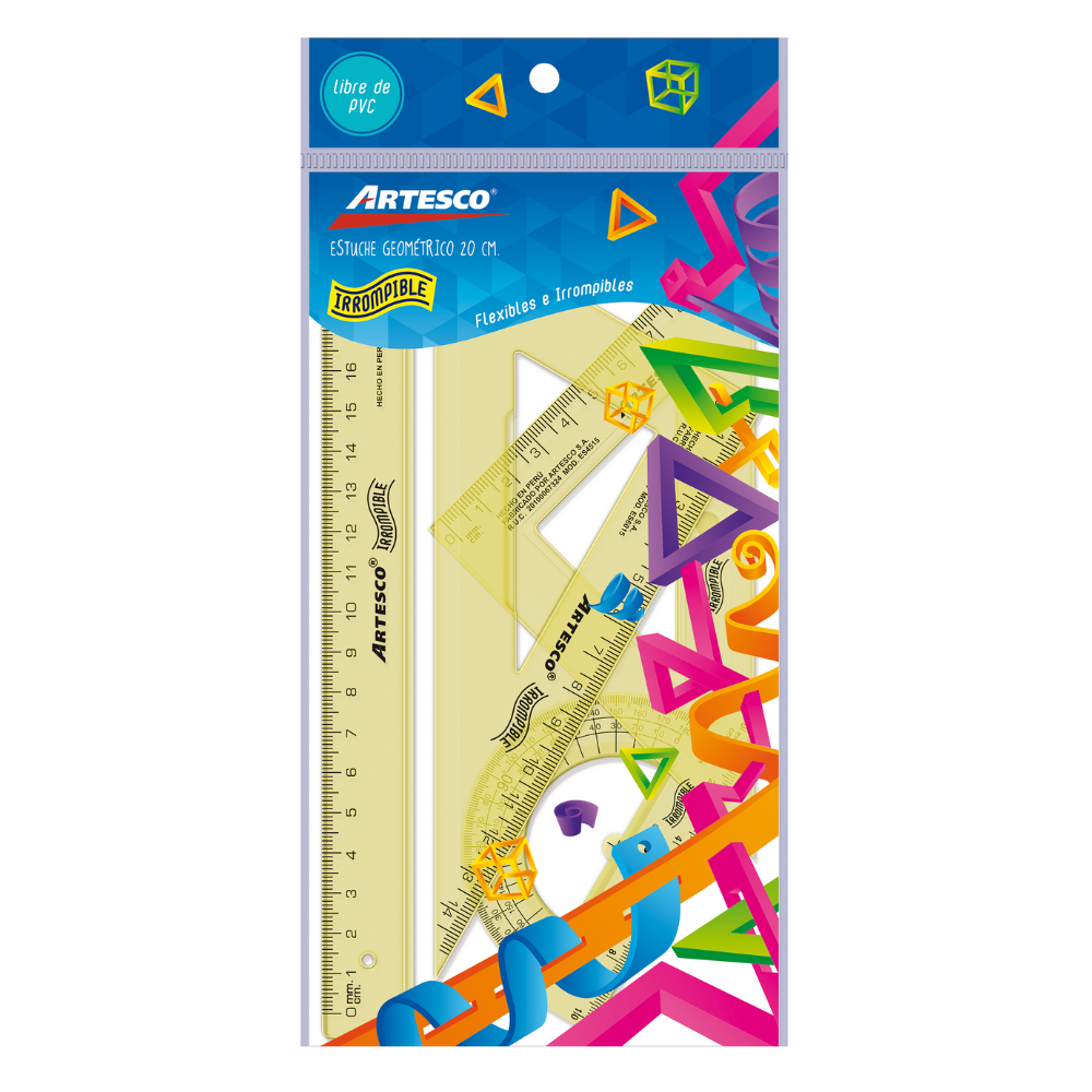 Juego de geometría Artesco Irrompible 20 cm