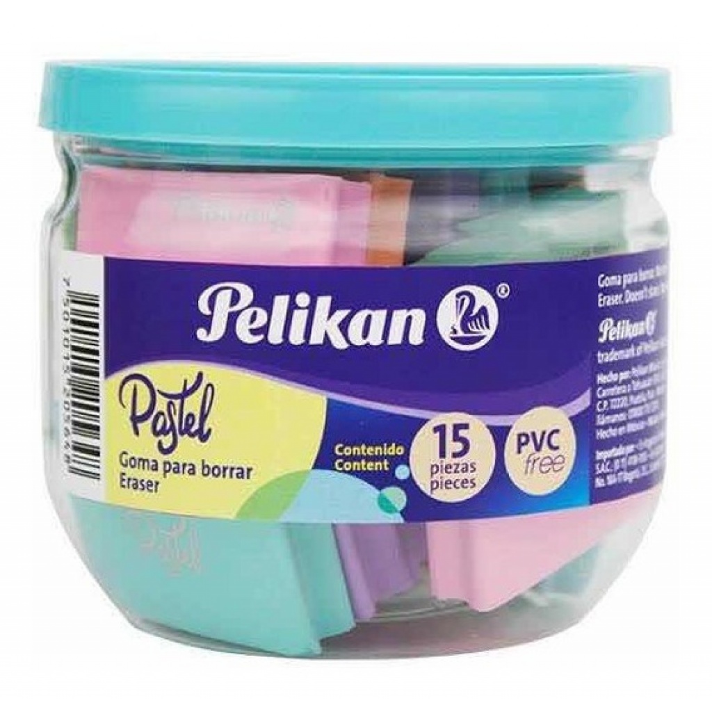 Pelikan barril 15 gomas pastel