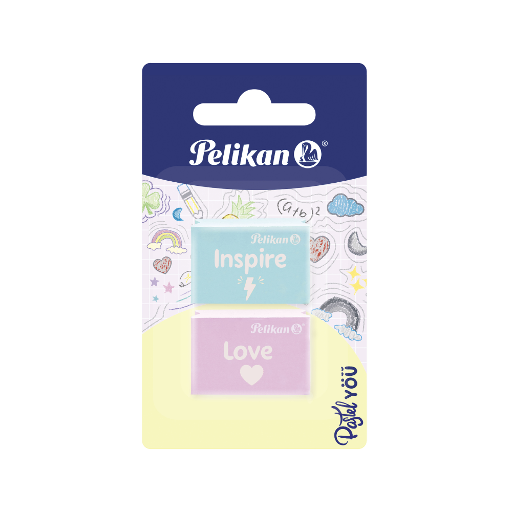 Gomas pastel Pelikan tarjeta x 2