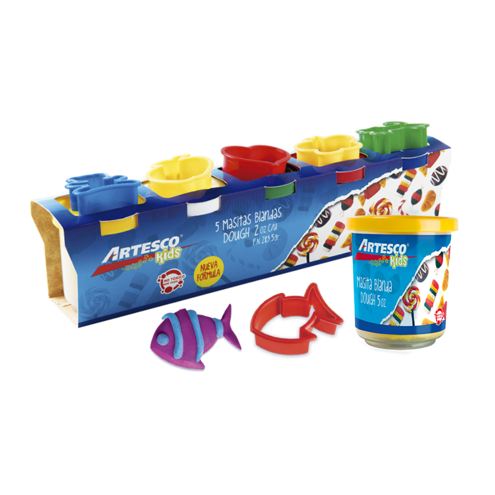 Masa blanda Artesco set x 5 potes de 60 g