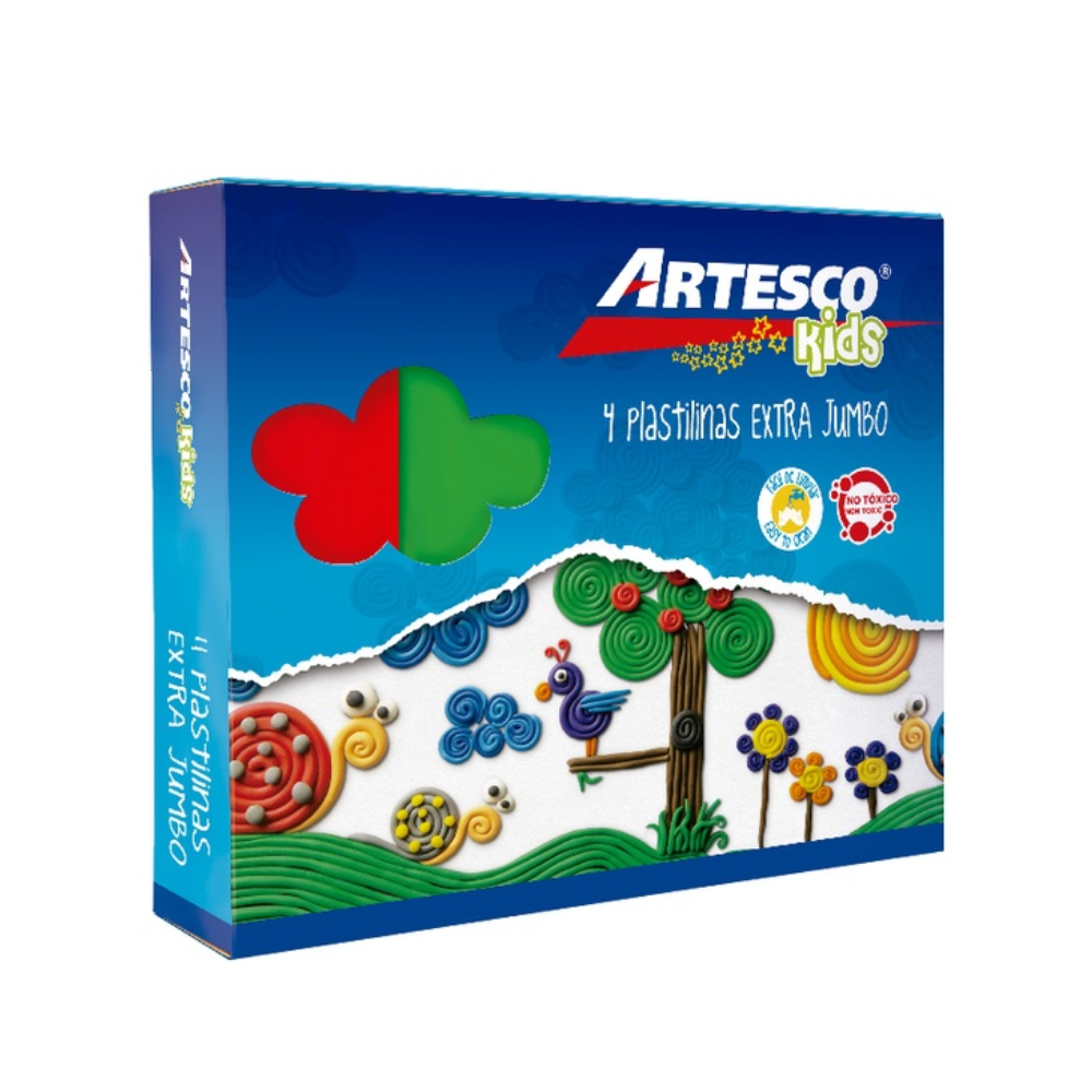 Plastilina Artesco extra jumbo x 4 unidades