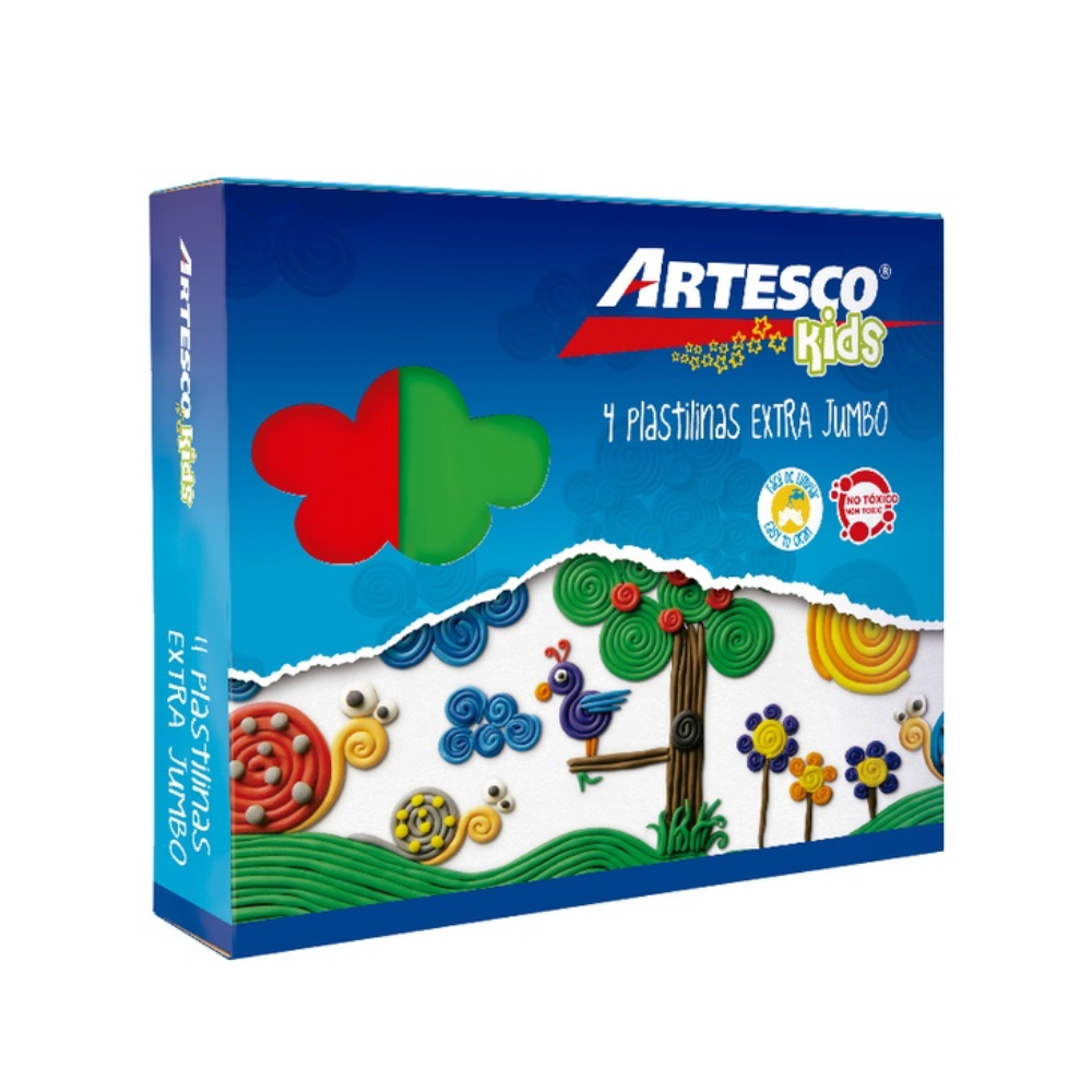 Plastilina artesco extra jumbo x 4 unidades
