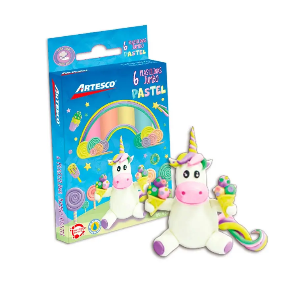 Plastilina Artesco pastel estuche x 6