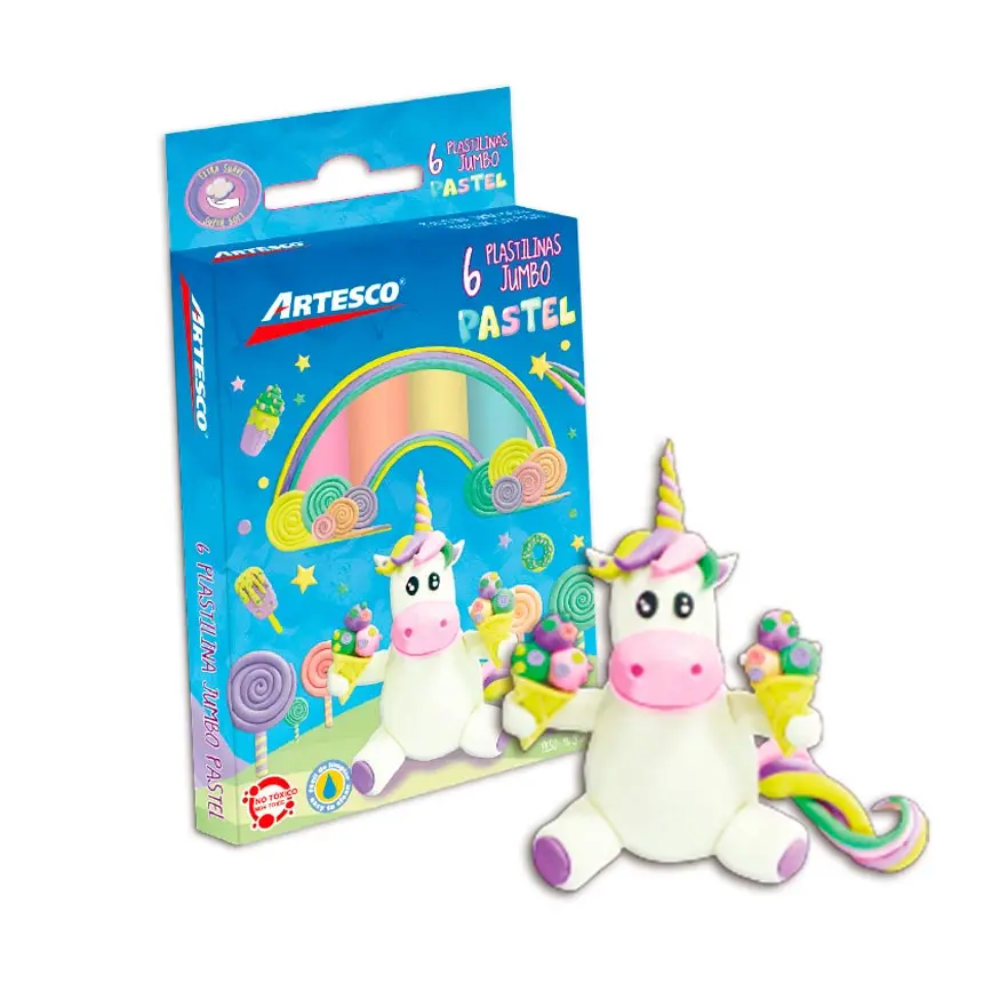 Plastilina Artesco pastel estuche x6