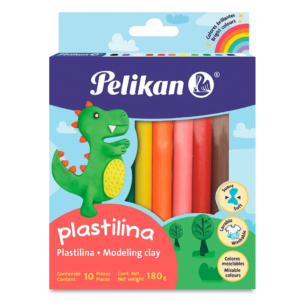 Plastilina Pelikan 180g x 10 colores