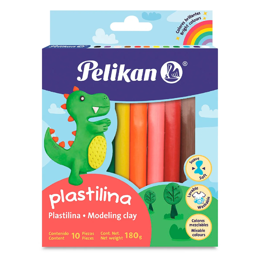 Plastilina pelikan 180 g x 10 colores