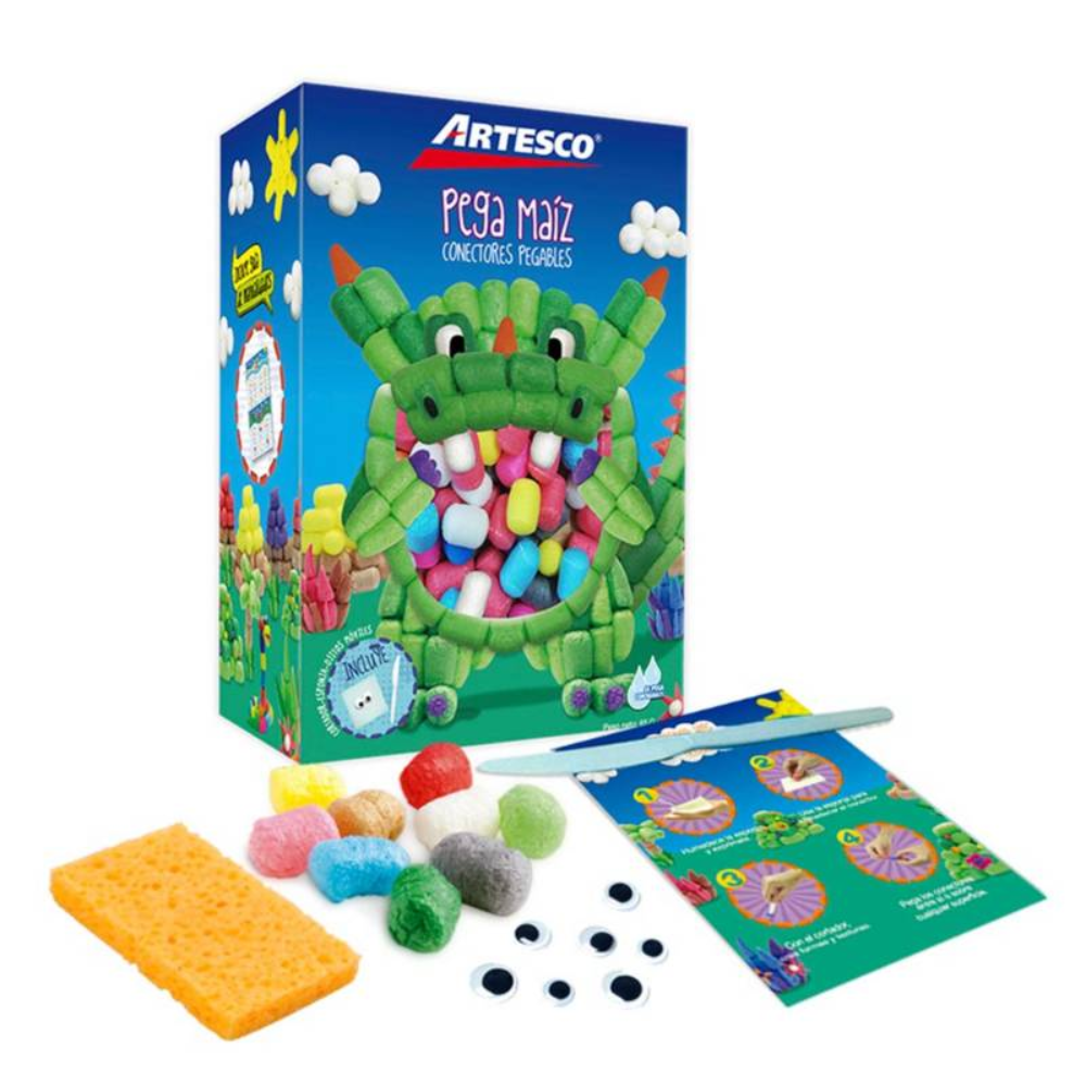 Conectores pegables Artesco "pega maíz" 65 g + Accesorios