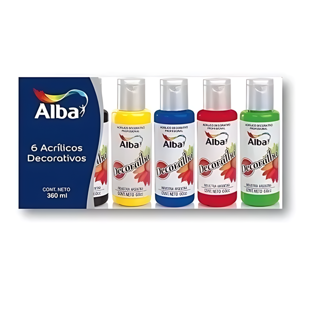 Acrílicas decorativos Alba estuche x6 surtidos