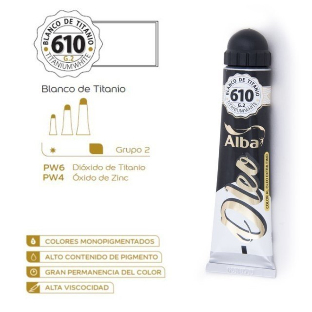 Oleo profesional ALBA 60 ml. Blanco titanio