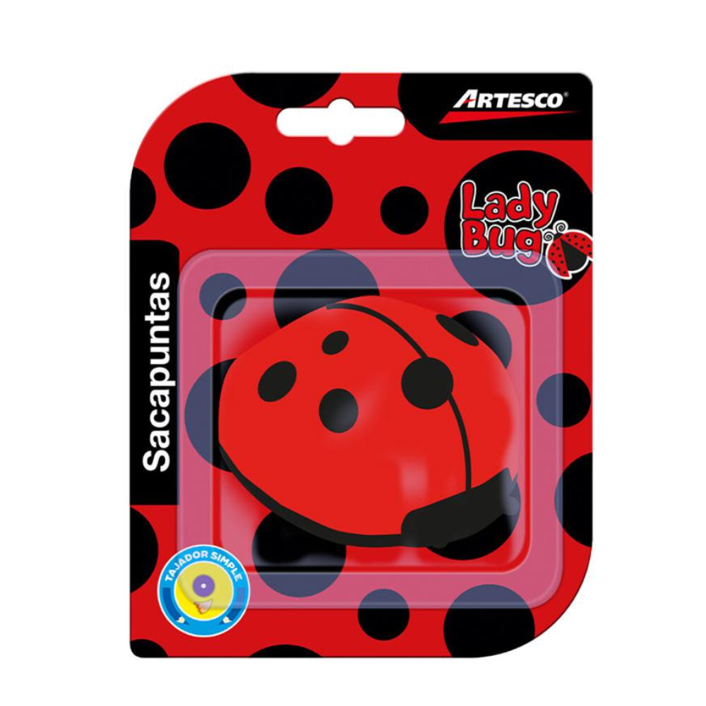 Sacapuntas Artesco Lady Bug en blíster x 1