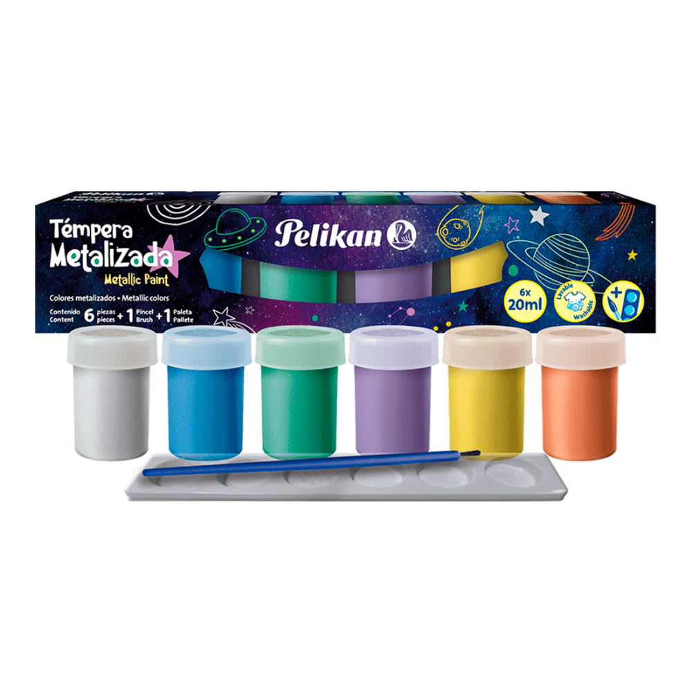 Pelikan Set de témperas metálica x 6 20 ml