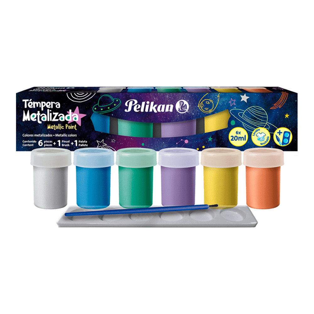 Set de témperas metálica Pelikan x6 20ml.