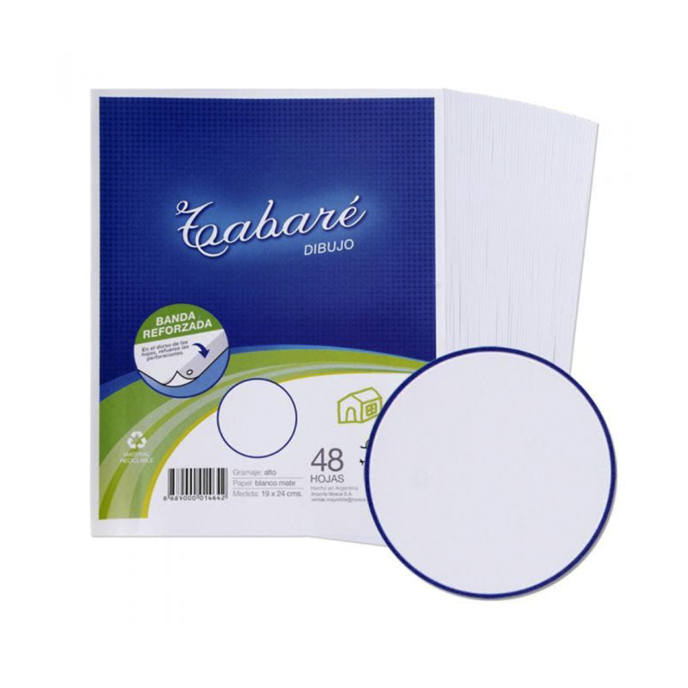Hojas de Deberes TABARÉ Lisa pte x 48 unidades