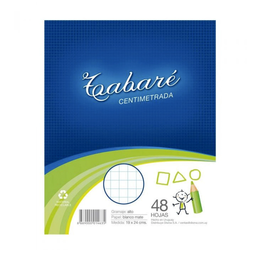 Hojas TABARÉ Centimetrada pte x 48 unidades