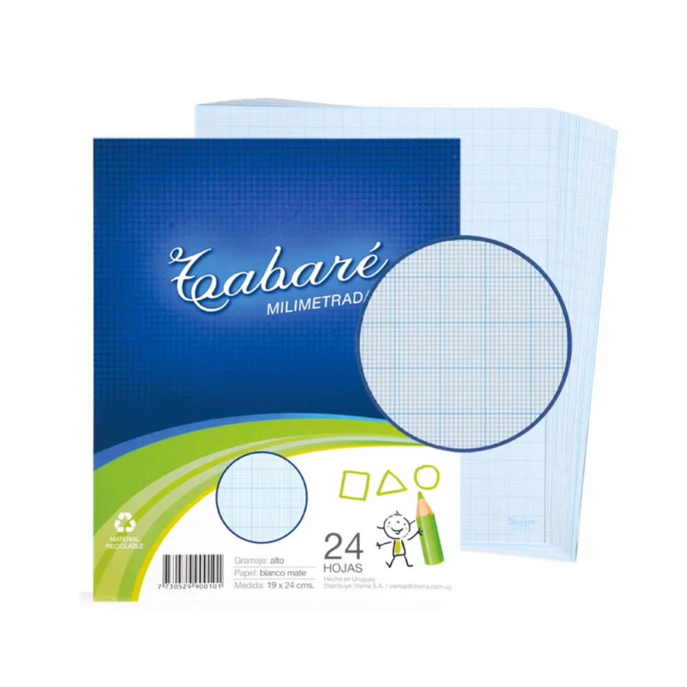 Hojas TABARÉ Milimetradas pte x 48 unidades