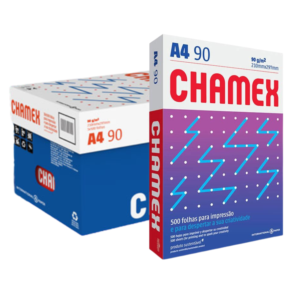 Resma de papel para impresion A4 Chamex 90 grs x 500 hojas