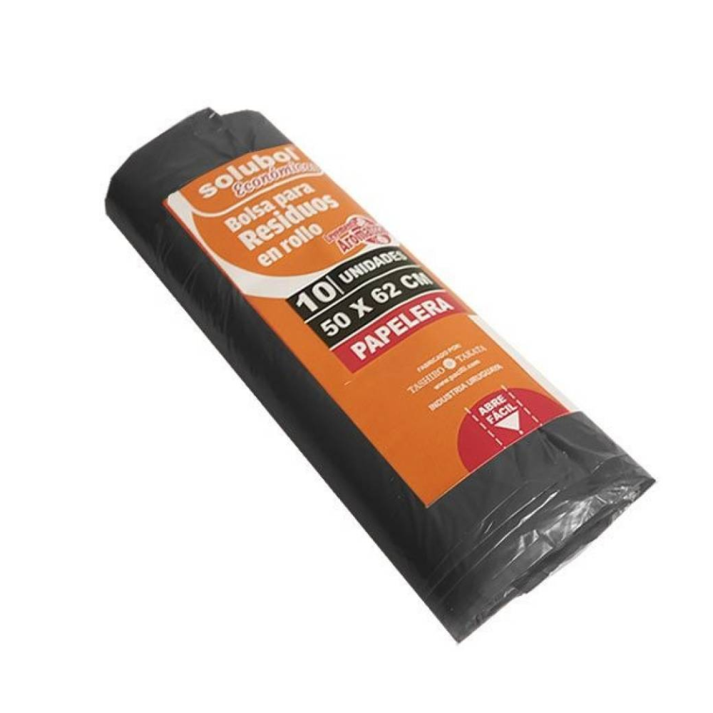 Bolsa para residuos - rollo x 10 unidades 50 x 62cm color negro