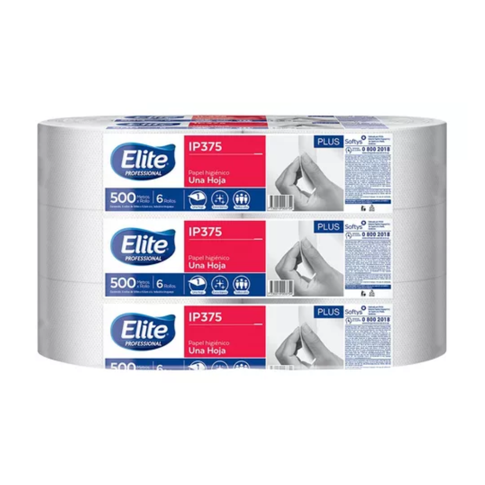Papel higiénico Elite paquete x 6 rollos de 500 m ip 375/373