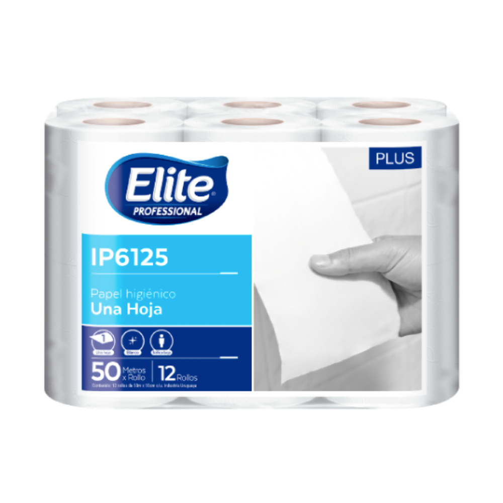 Papel higiénico Elite paquete x 12 rollos de 50 m IP 6225
