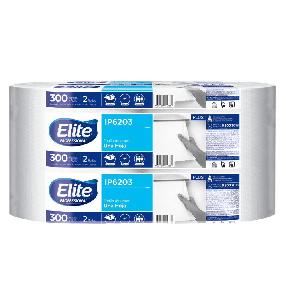 Toalla de papel Elite paquete x 2 rollos de 300 mts. IP6203