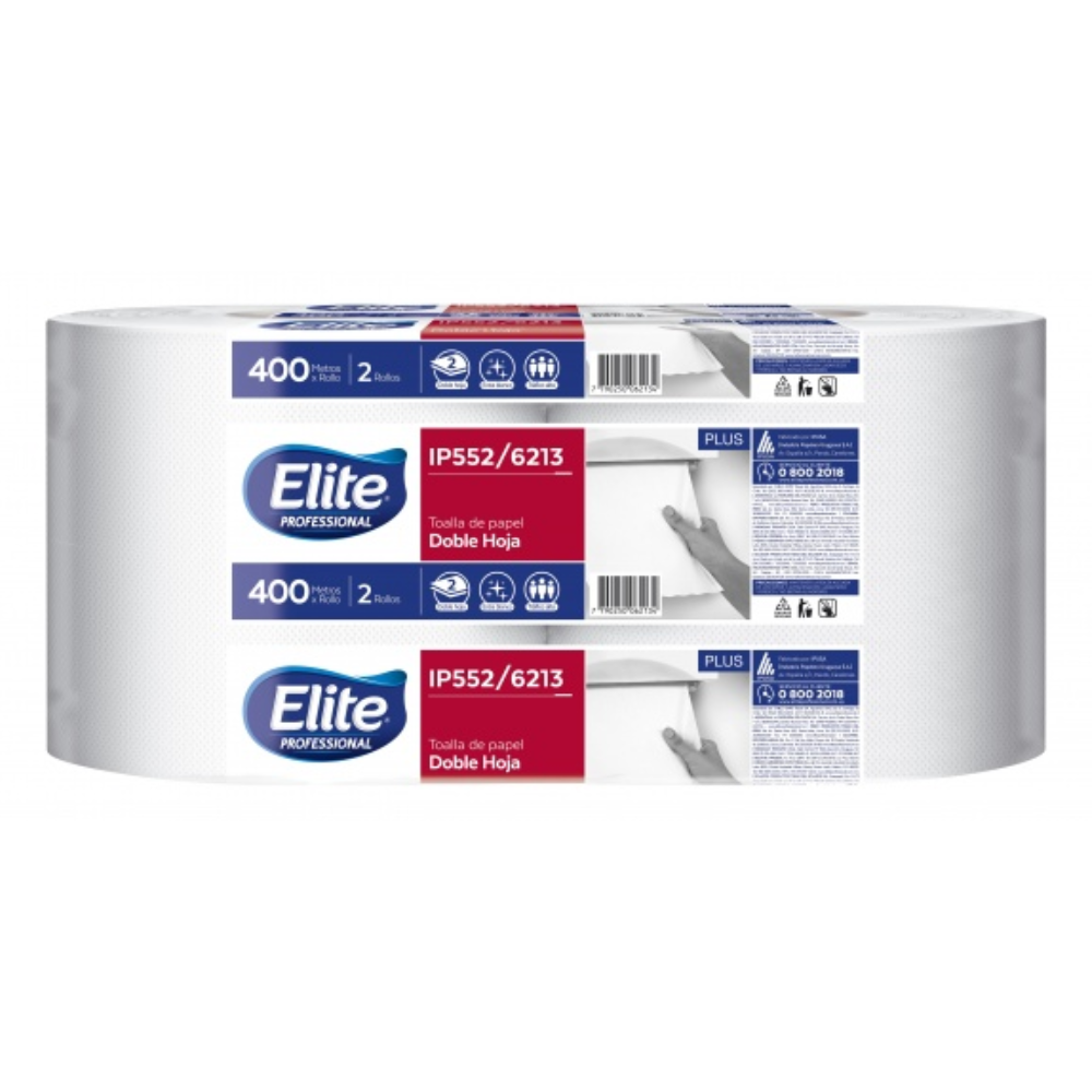 Toalla de papel Elite paquete x 2 rollos de 400 mts. IP552