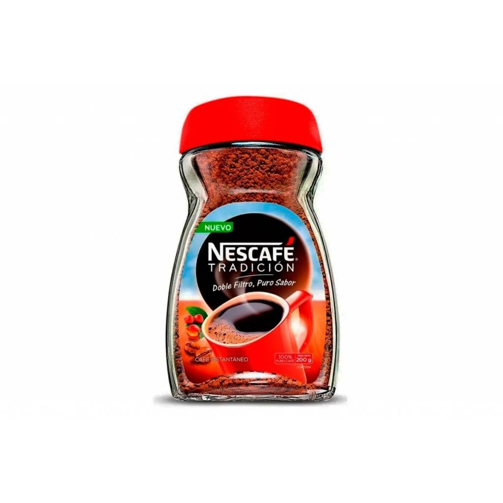 Café instantáneo Nescafé tradicional en frasco de 200 grs.